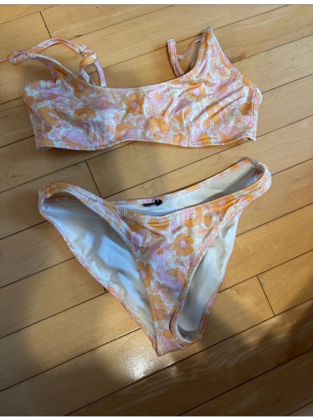 Triangl Floral Orange & Pink Bikini Set